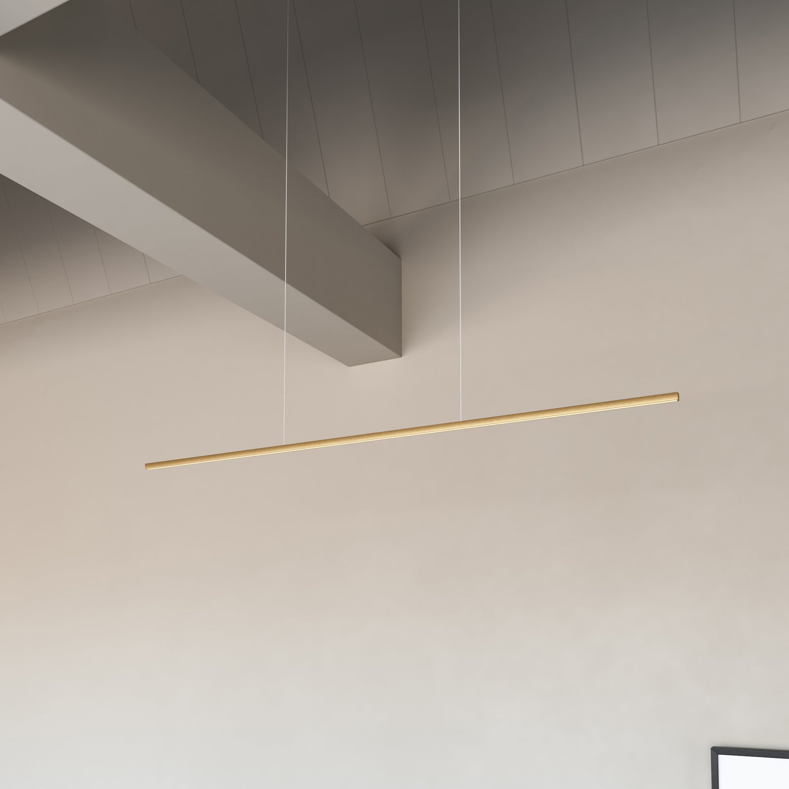 Vega Minor 48-in Brushed Gold LED Linear Pendant