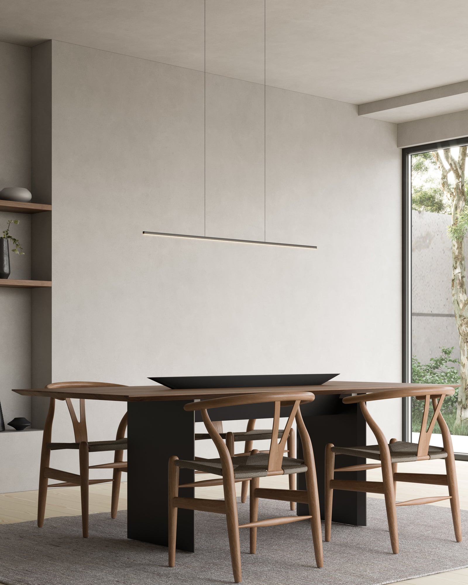Vega Minor 48-in Black LED Linear Pendant