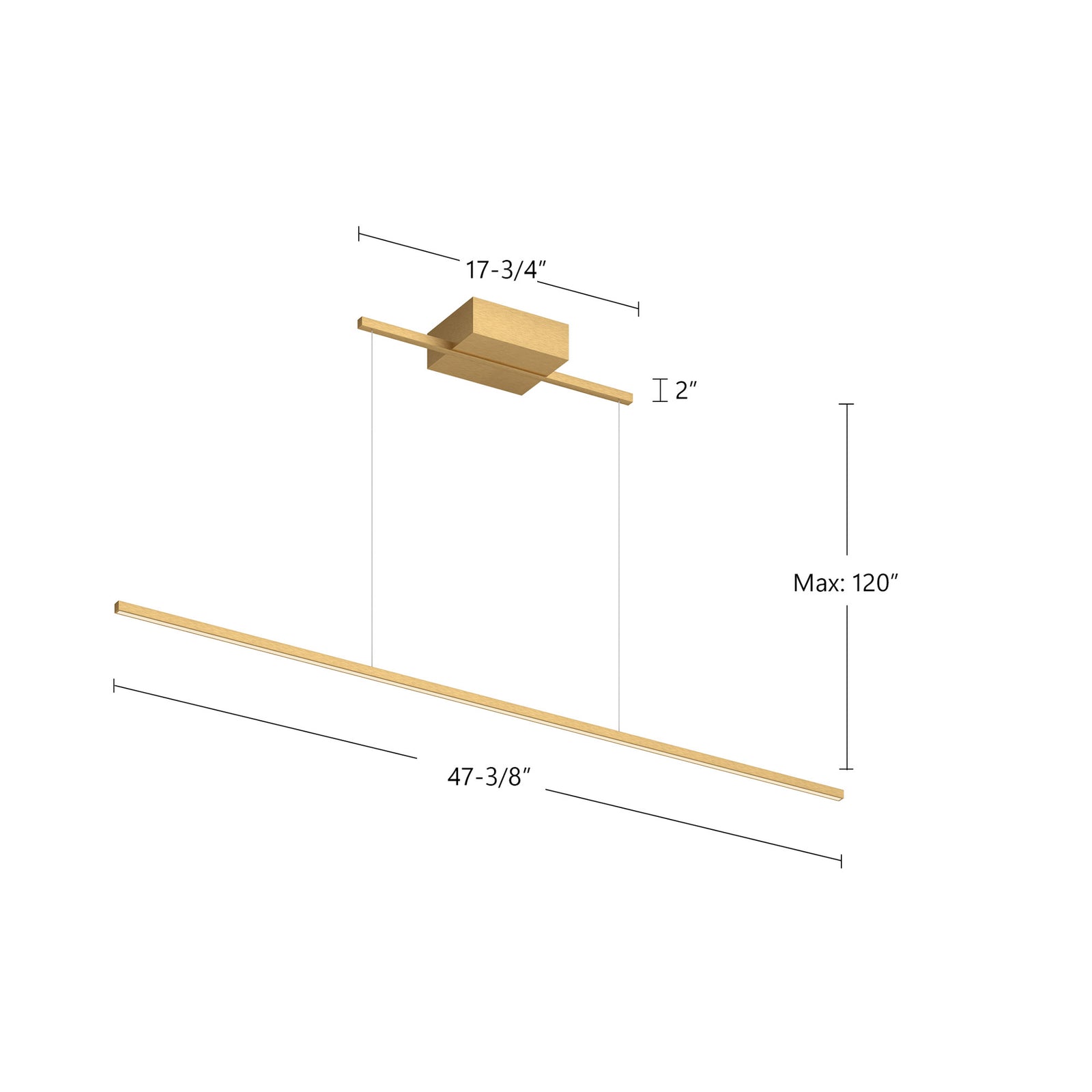 Vega Minor 48-in Black LED Linear Pendant