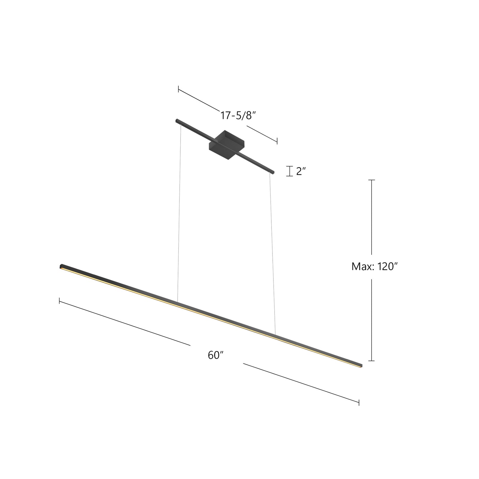 Vega Minor 60-in Brushed Nickel LED Linear Pendant