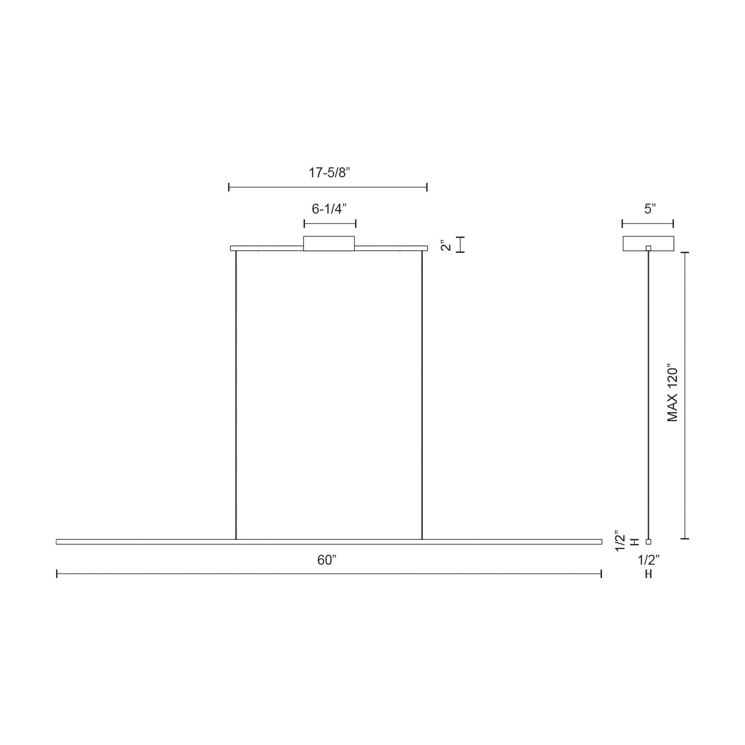 Vega Minor 60-in Brushed Nickel LED Linear Pendant