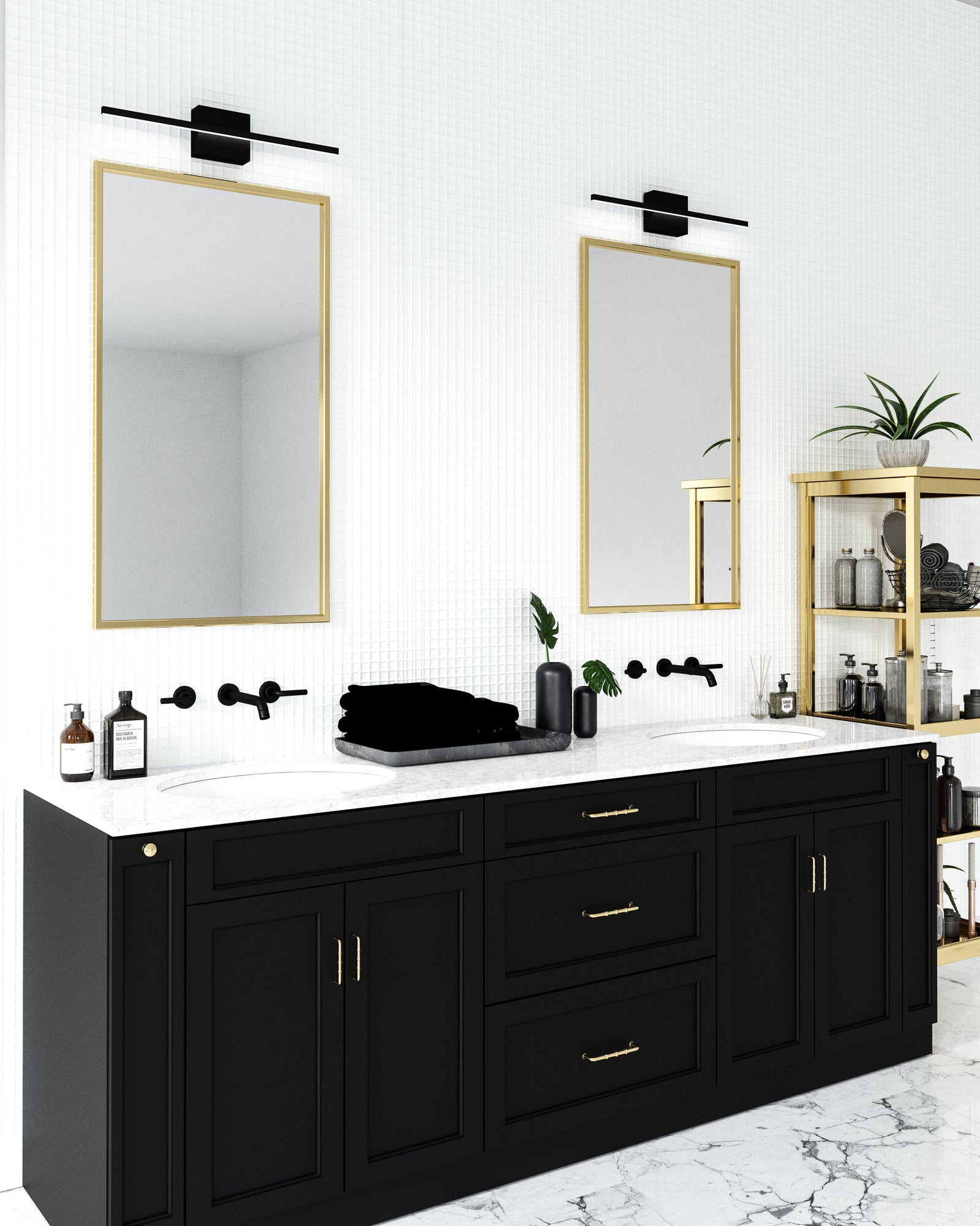 Vega Minor 24-in Black LED Vanity