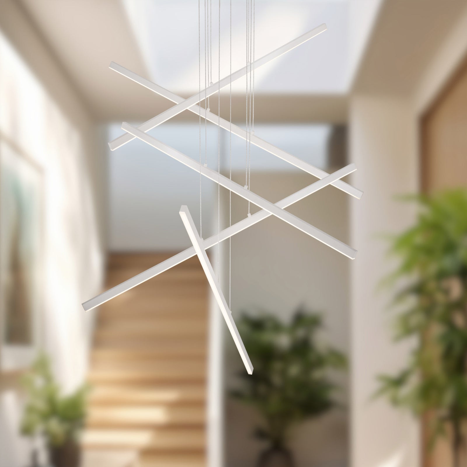 Vega 45-in Brushed Nickel LED Multi Pendant