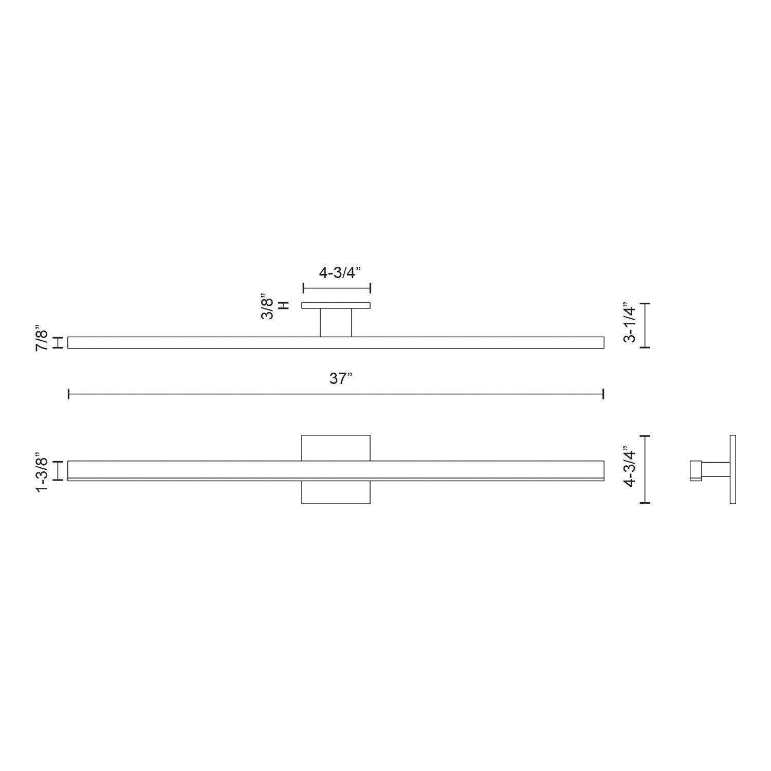 Vega 37-in Black LED Vanity