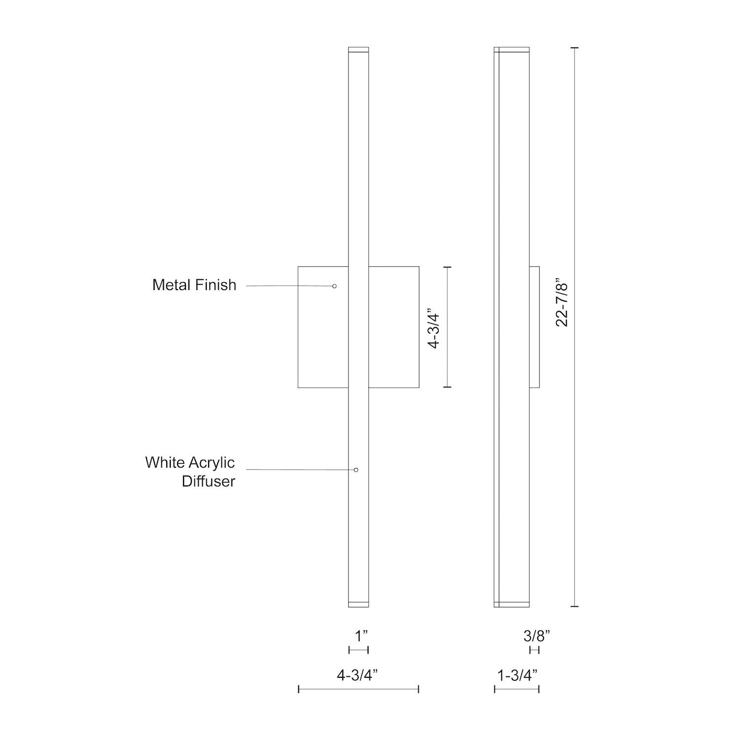 Vega 24-in Brushed Gold LED Wall Sconce
