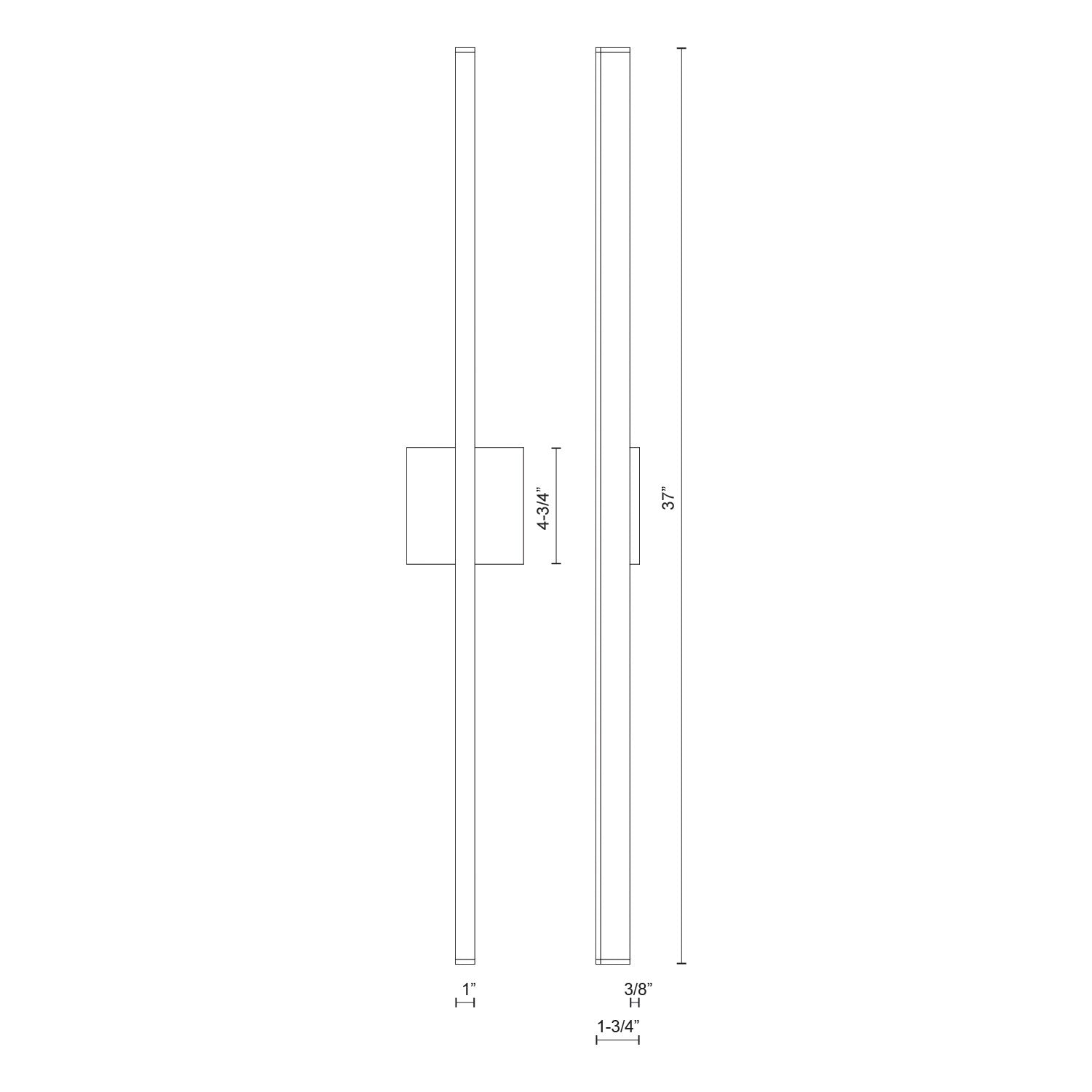 Vega 36-in Black LED Wall Sconce