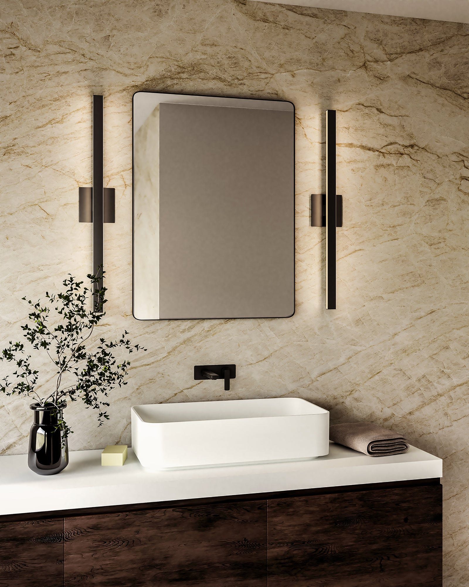 Vera 38-in Black LED Vanity
