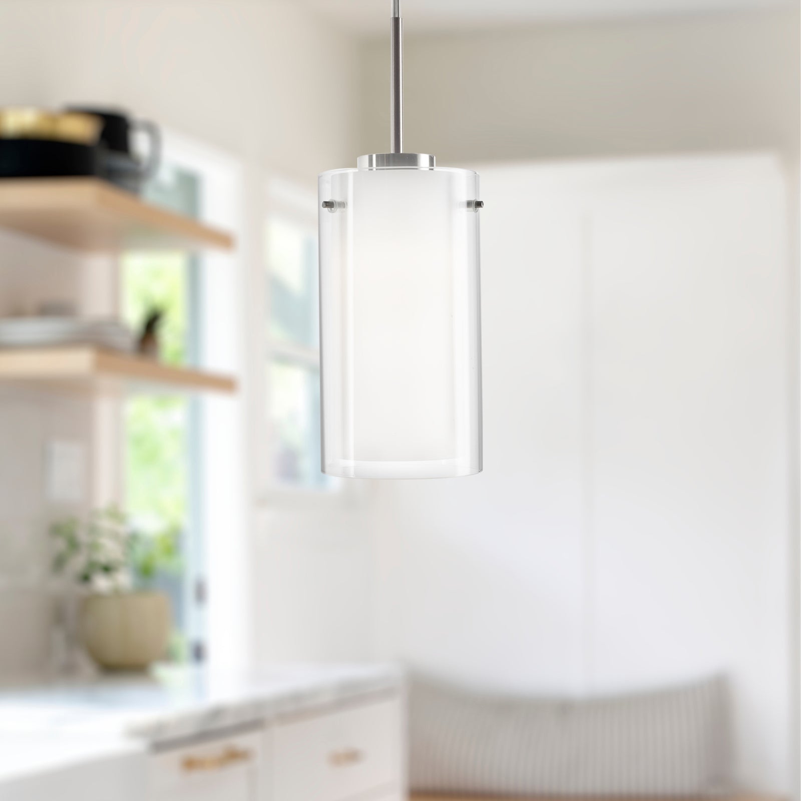 Verona 12-in Brushed Nickel LED Pendant