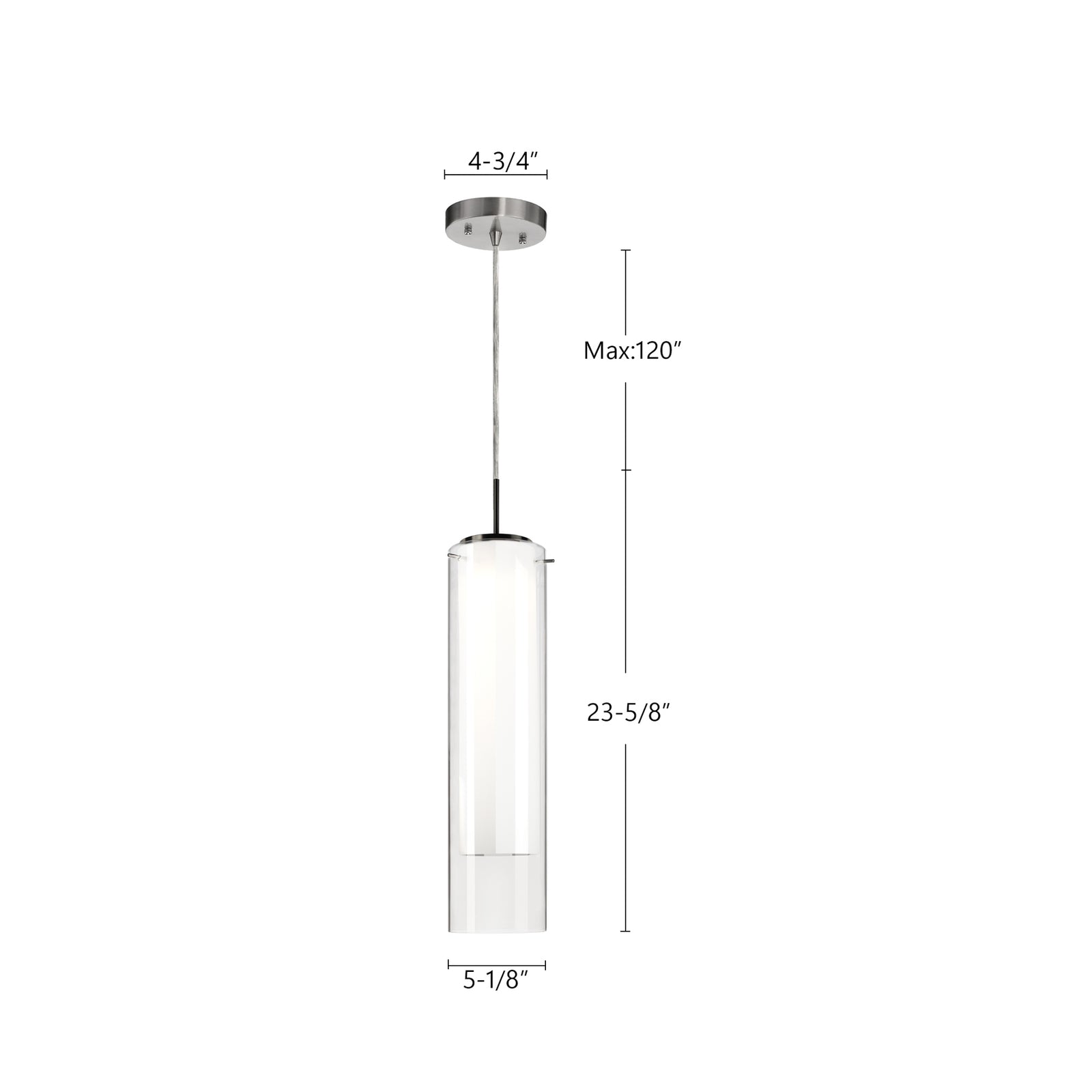 Verona 23-in Brushed Nickel LED Pendant