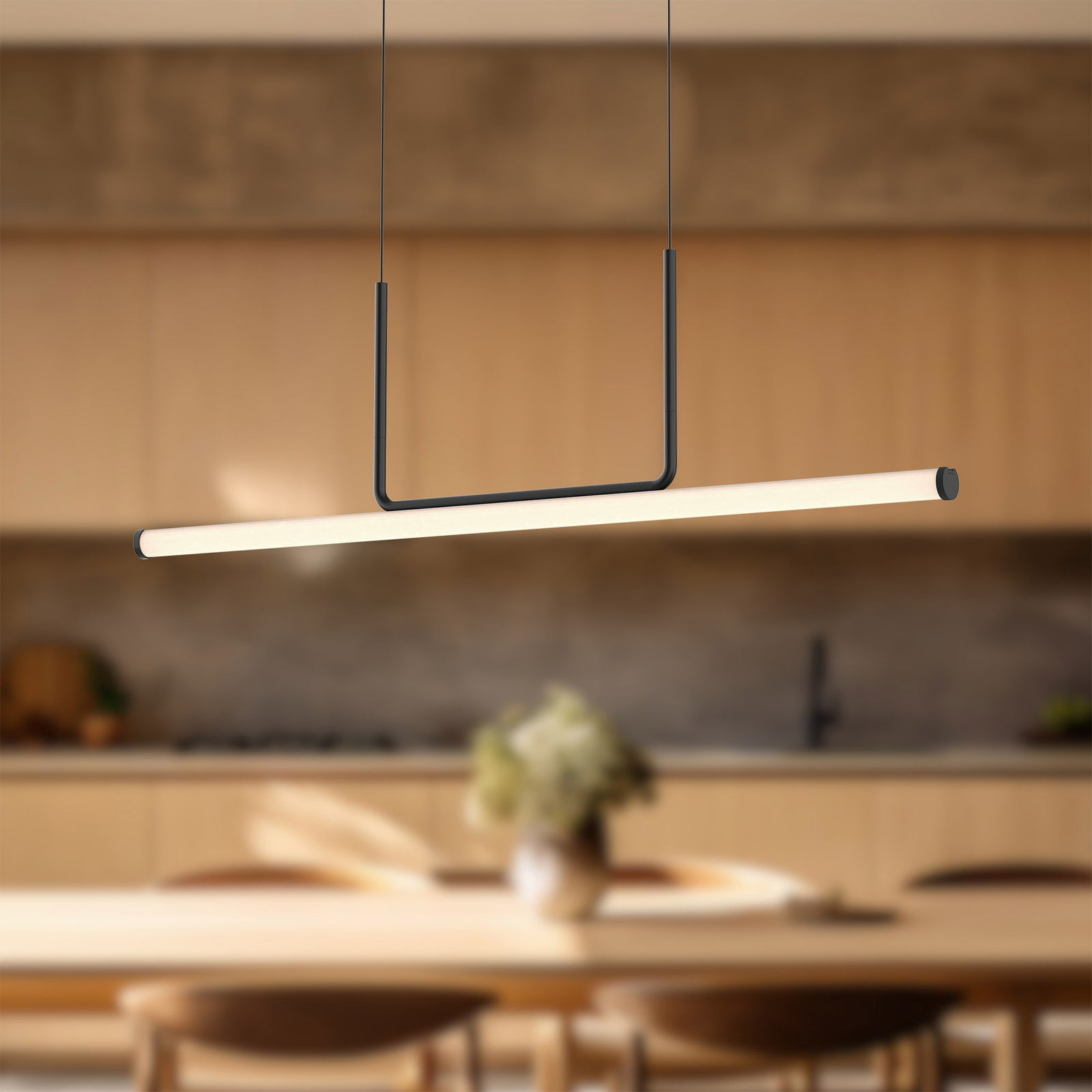 Vesper 48-in Black LED Linear Pendant