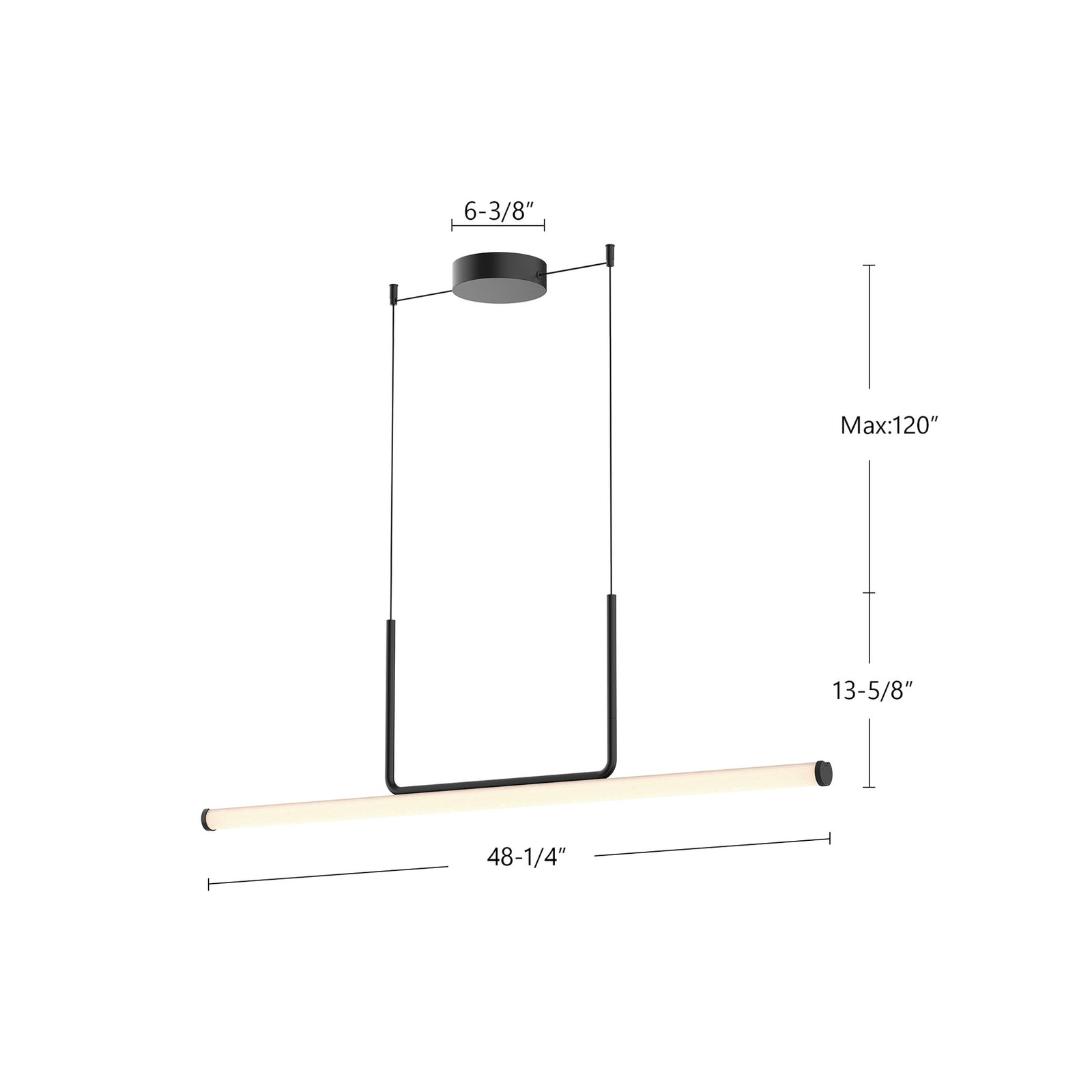 Vesper 48-in Black LED Linear Pendant