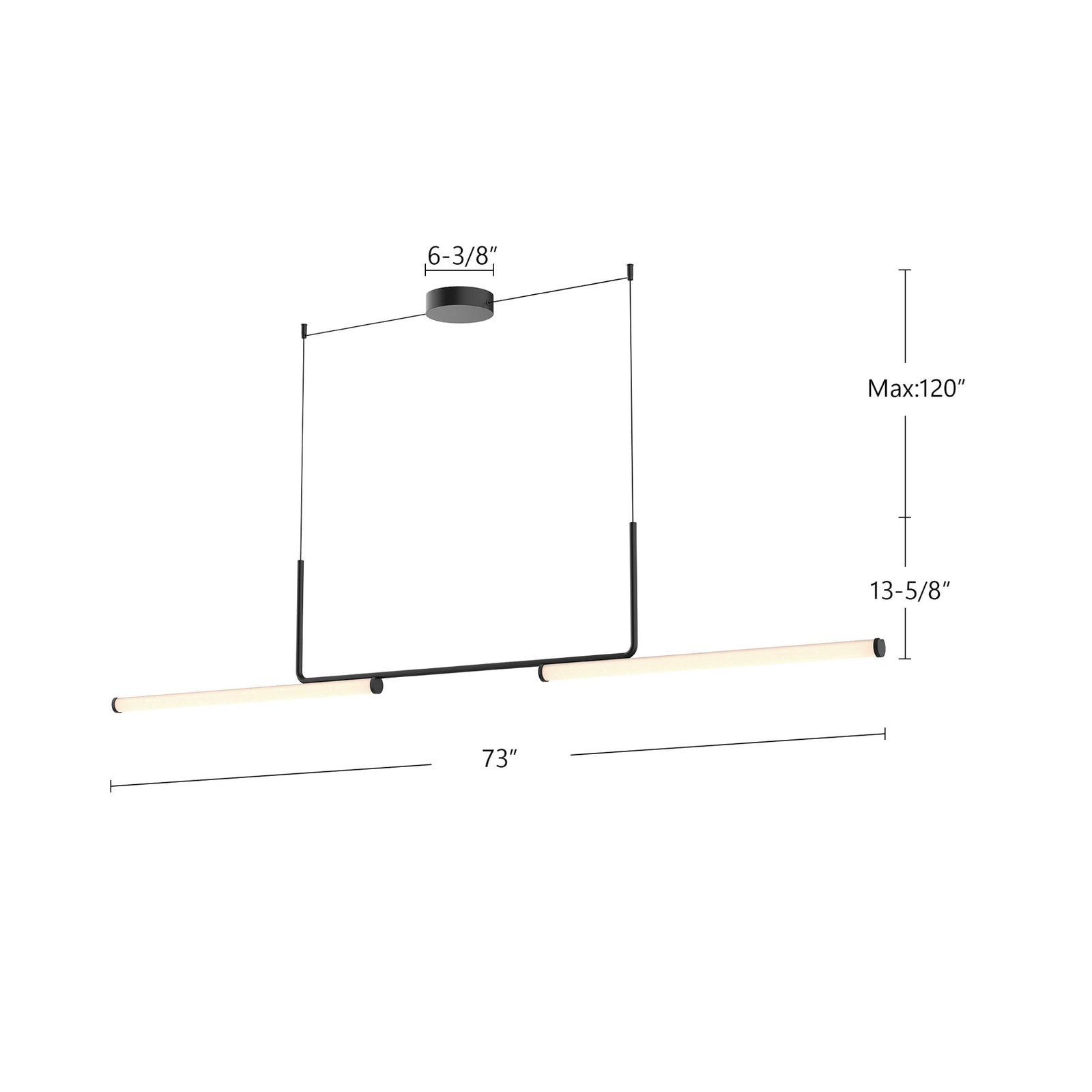 Vesper 73-in Black LED Linear Pendant