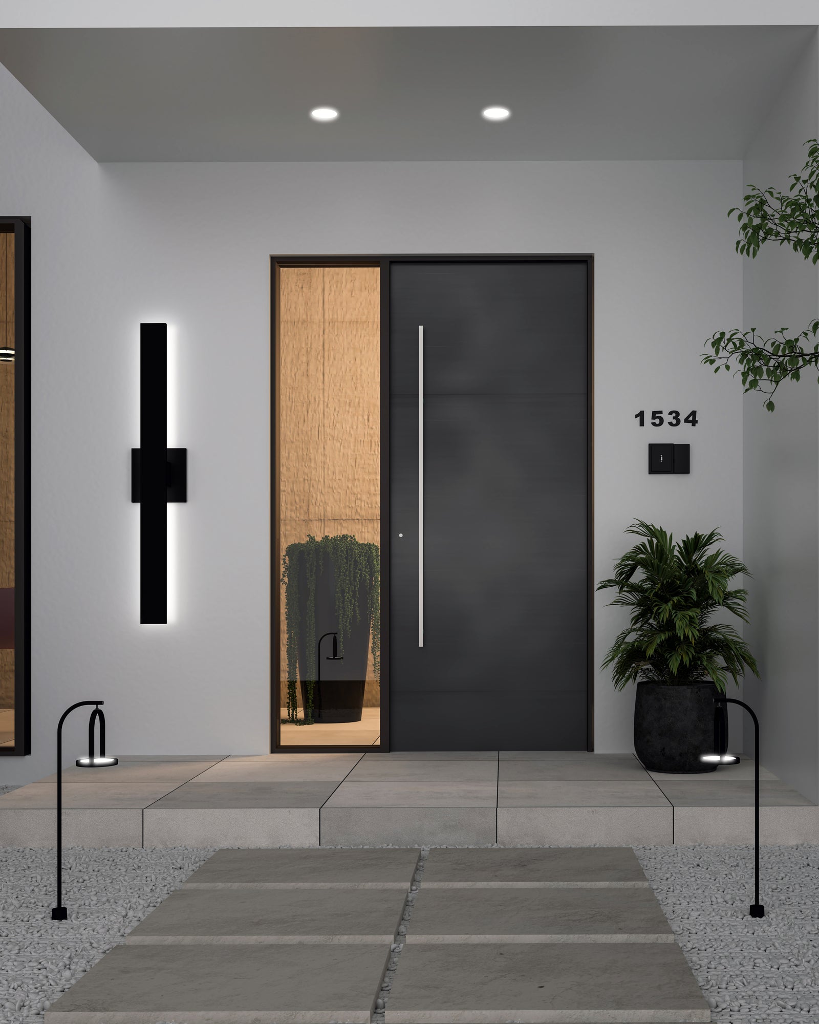 Vesta 28-in Black LED All terior Wall