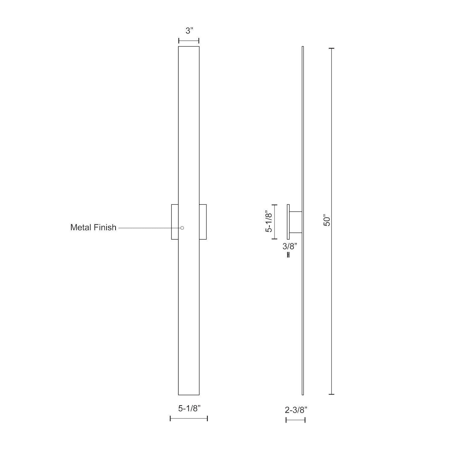 Vesta 50-in White LED All terior Wall