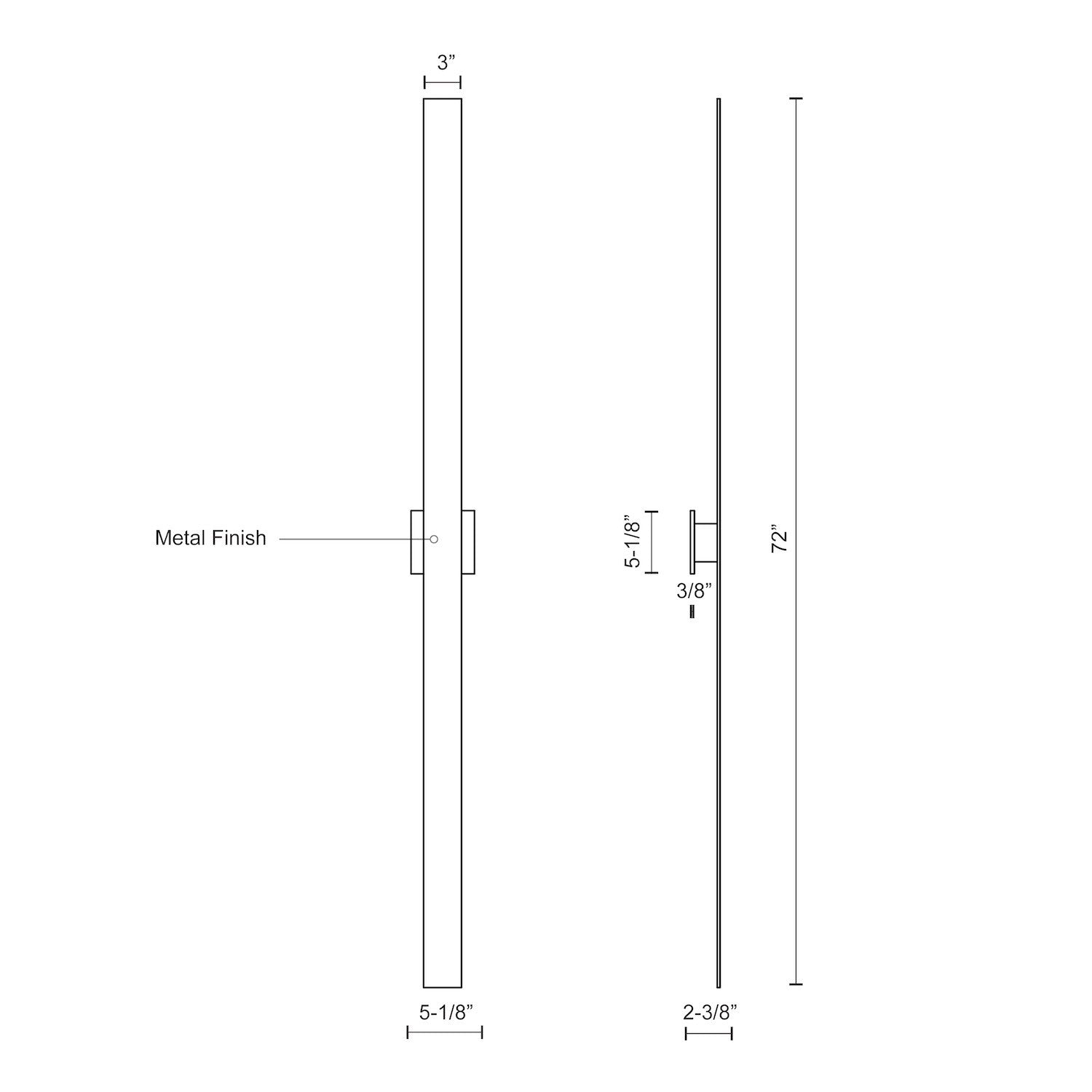 Vesta 72-in Black LED All terior Wall
