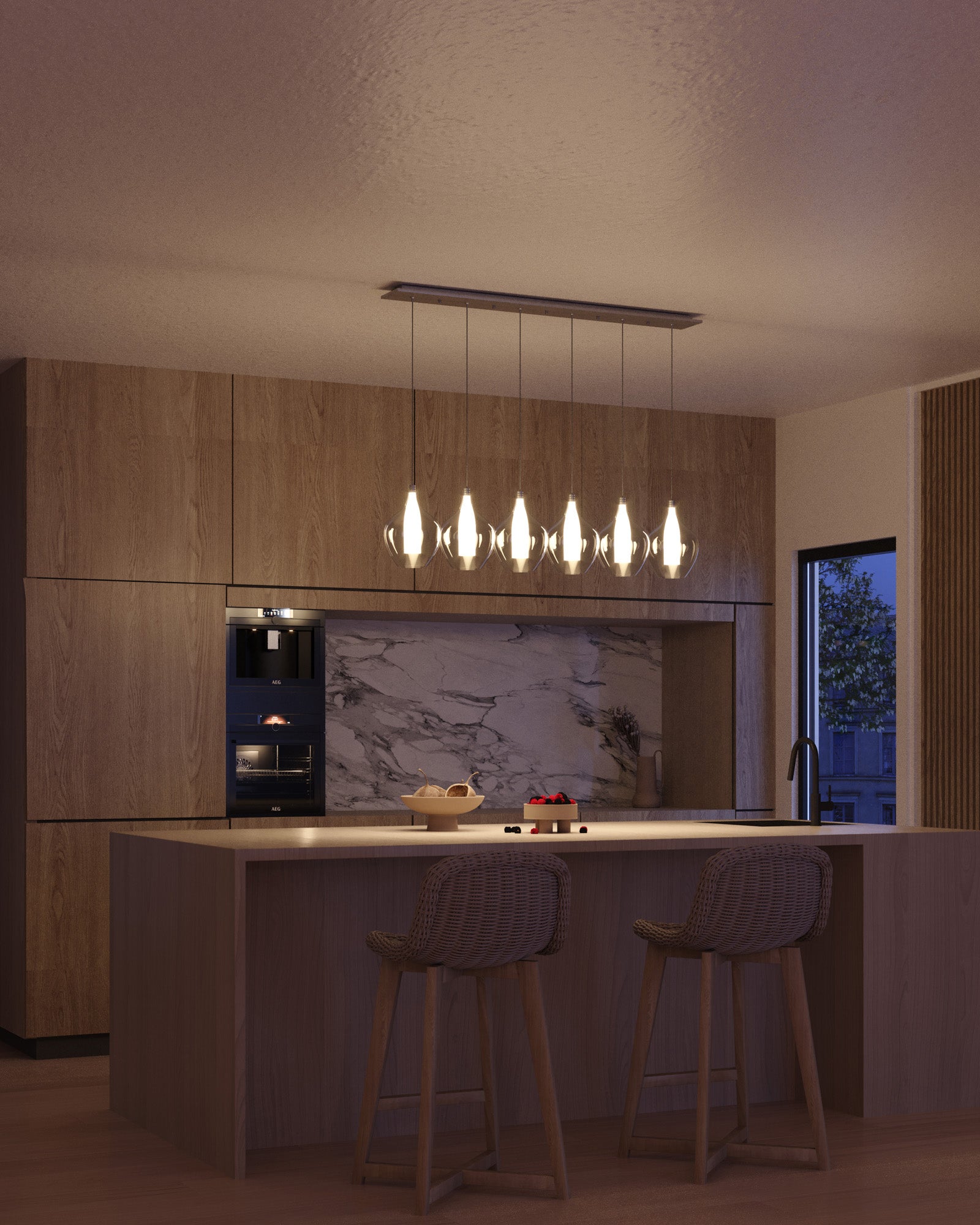 Victoria 43-in Chrome 6-Light Multi Pendant