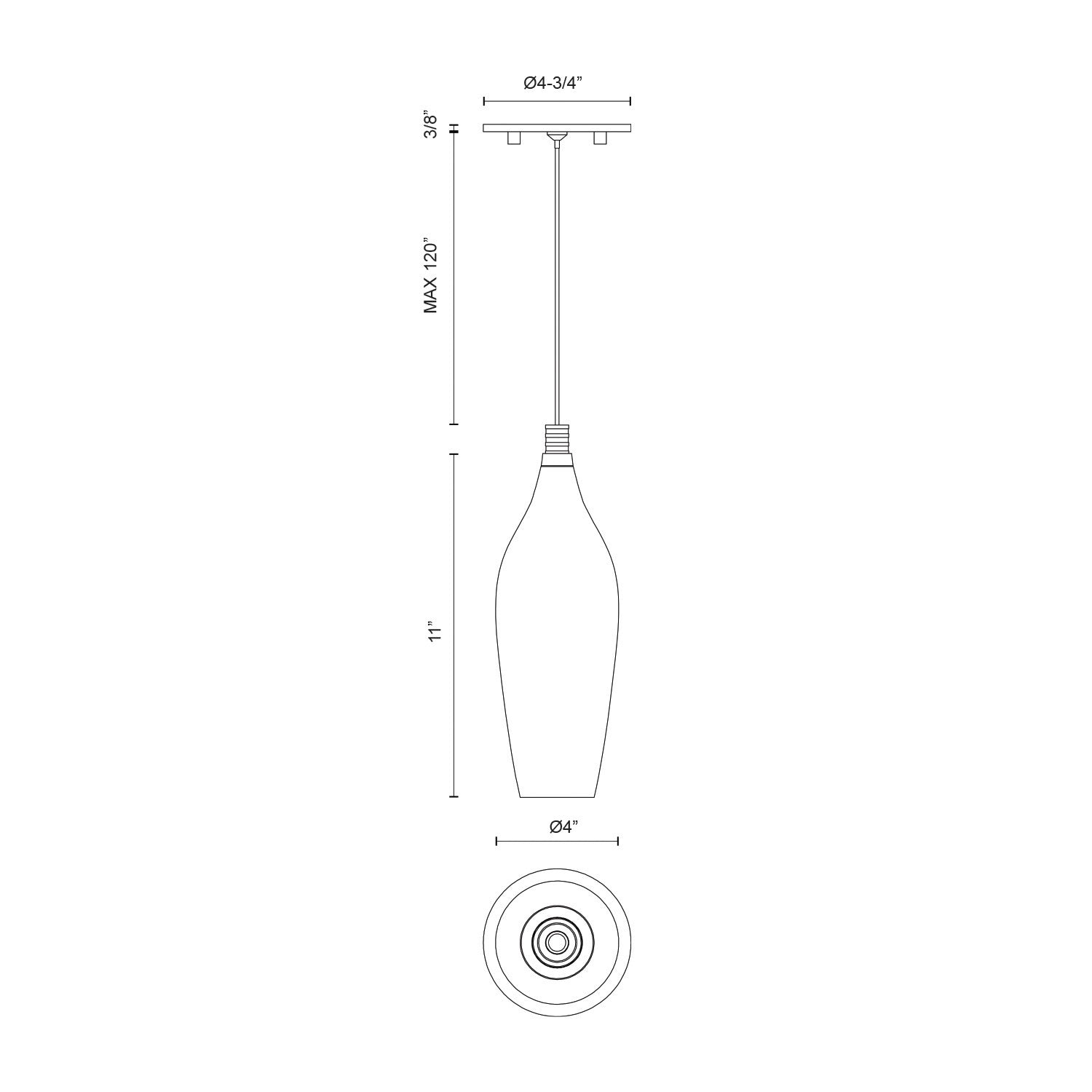 Victoria 4-in Chrome LED Pendant