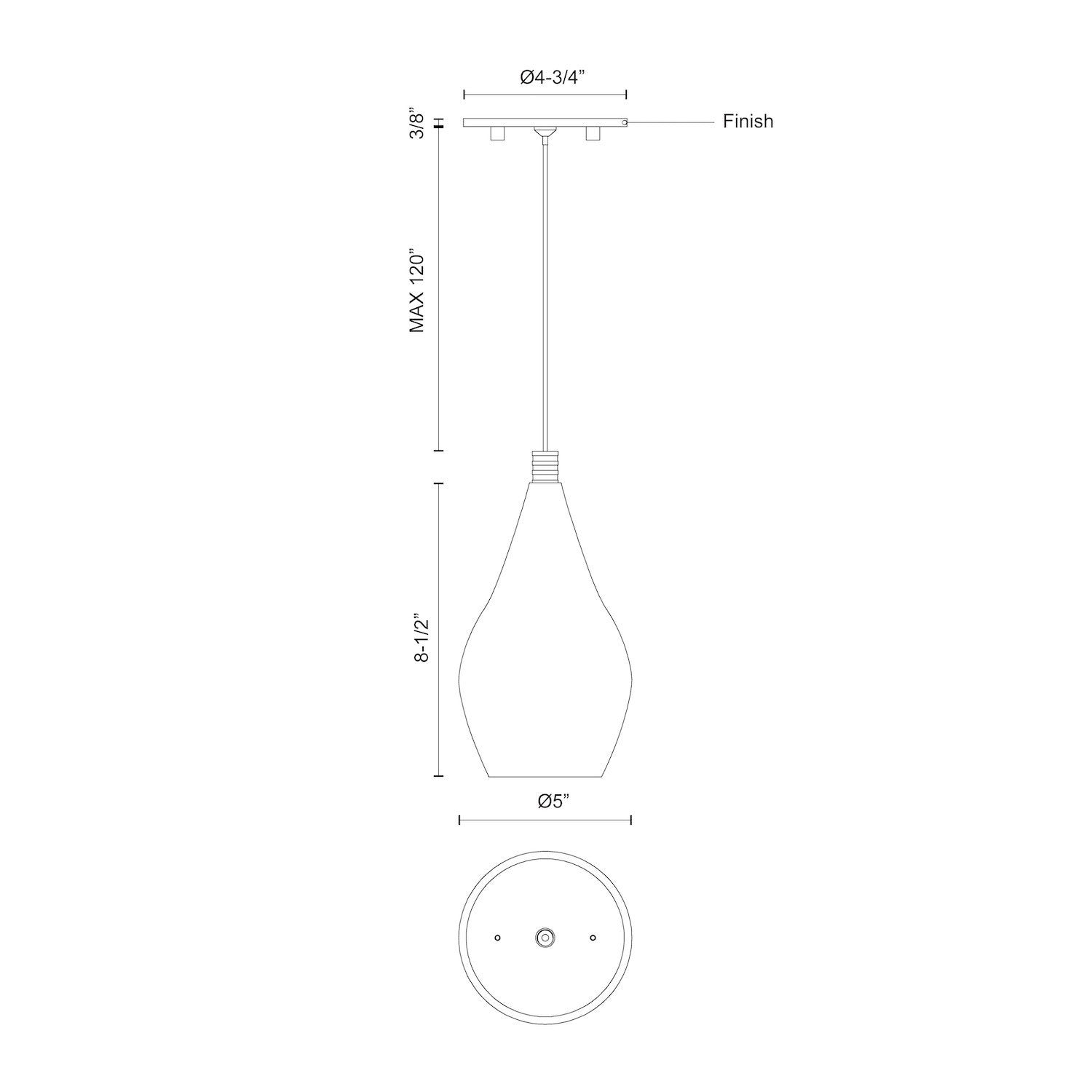 Victoria 5-in Chrome LED Pendant