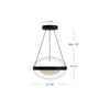 Virgo 12-in Black/Opal Glass LED Pendant