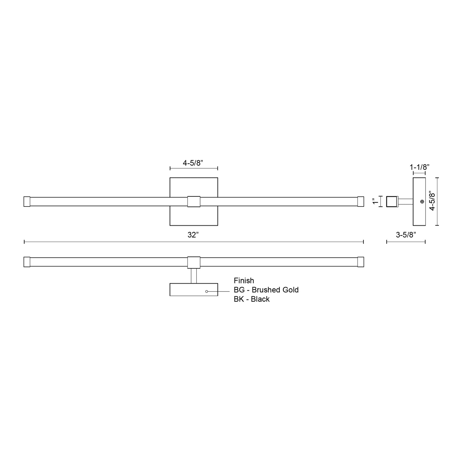 Blade 32-in Black LED Vanity