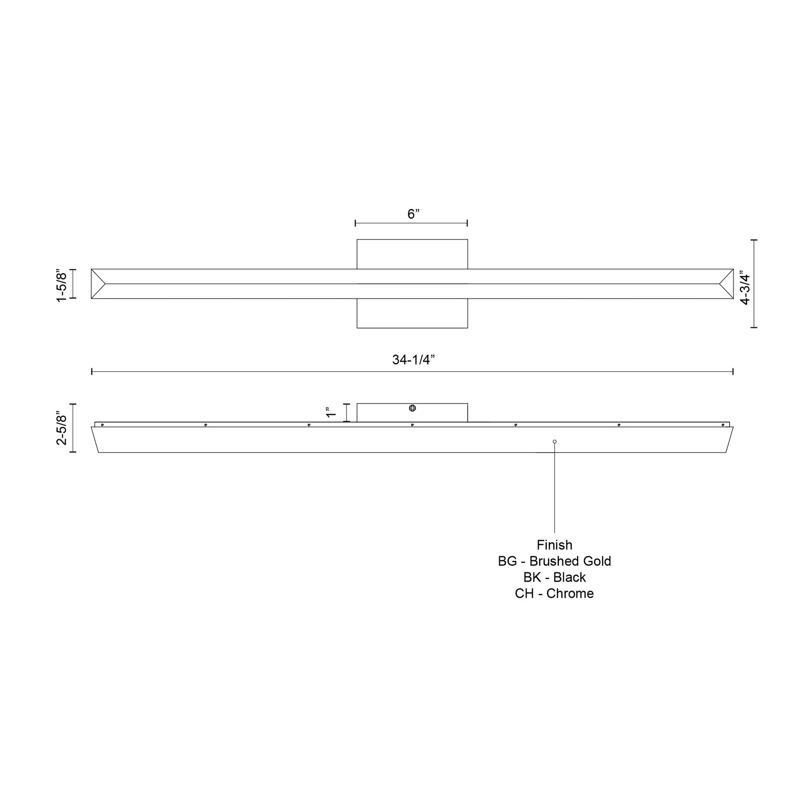 Saphir 34-in Chrome LED Vanity