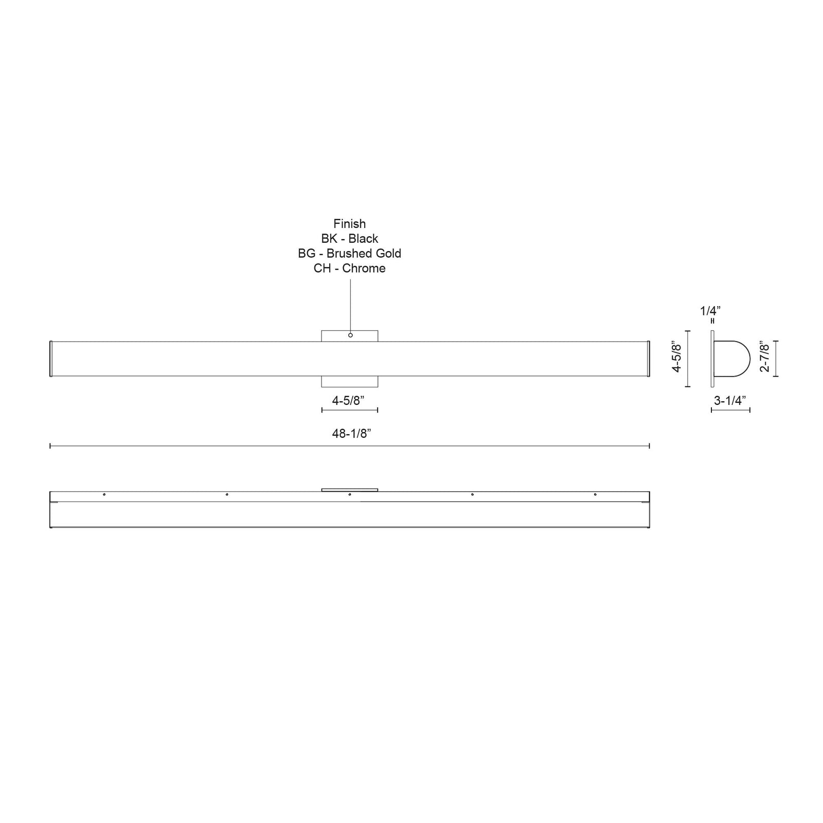 Longitude Black LED Vanity Light