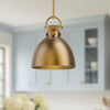 Waldo 14-in Aged Gold 1 Light Pendant