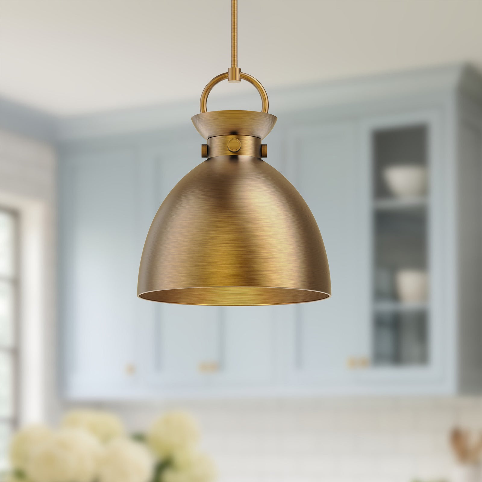 Waldo 14-in Aged Gold 1 Light Pendant