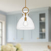 Waldo 14-in Aged Gold/Clear 1 Light Pendant
