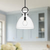Waldo 14-in Matte Black/Clear Glass 1 Light Pendant
