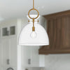Waldo 18-in Aged Gold/Clear 1 Light Pendant