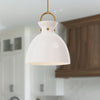 Waldo 18-in Aged Gold/Glossy Opal Glass 1 Light Pendant