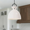 Waldo 18-in Matte Black/Glossy Opal Glass 1 Light Pendant