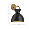 Waldo 9-in Aged Gold 1 Light Wall/Vanity