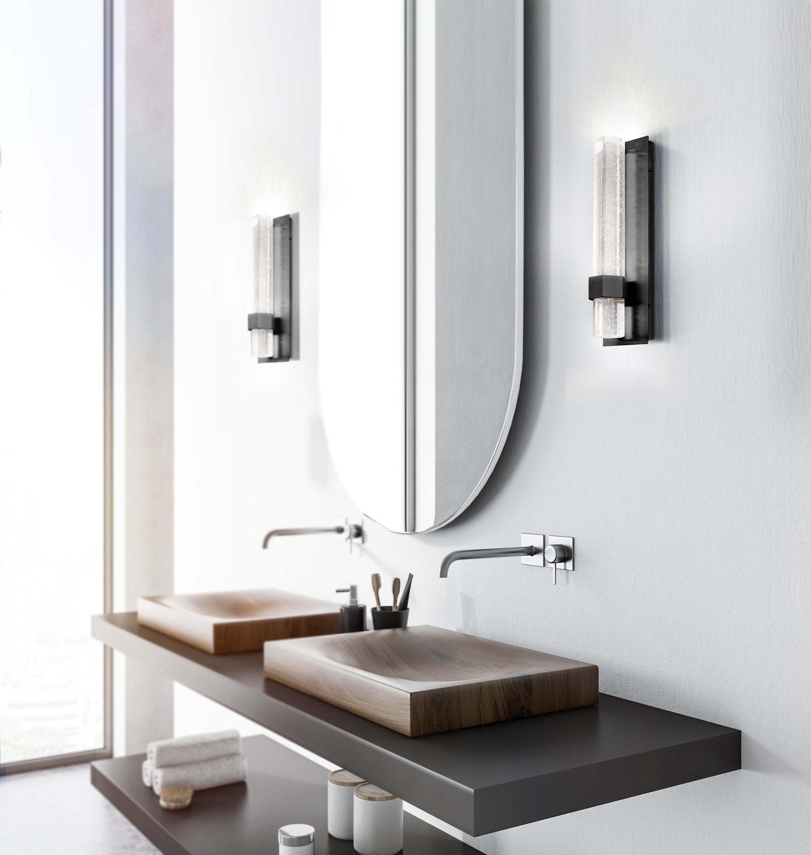 Warwick 15-in Black LED Wall Sconce