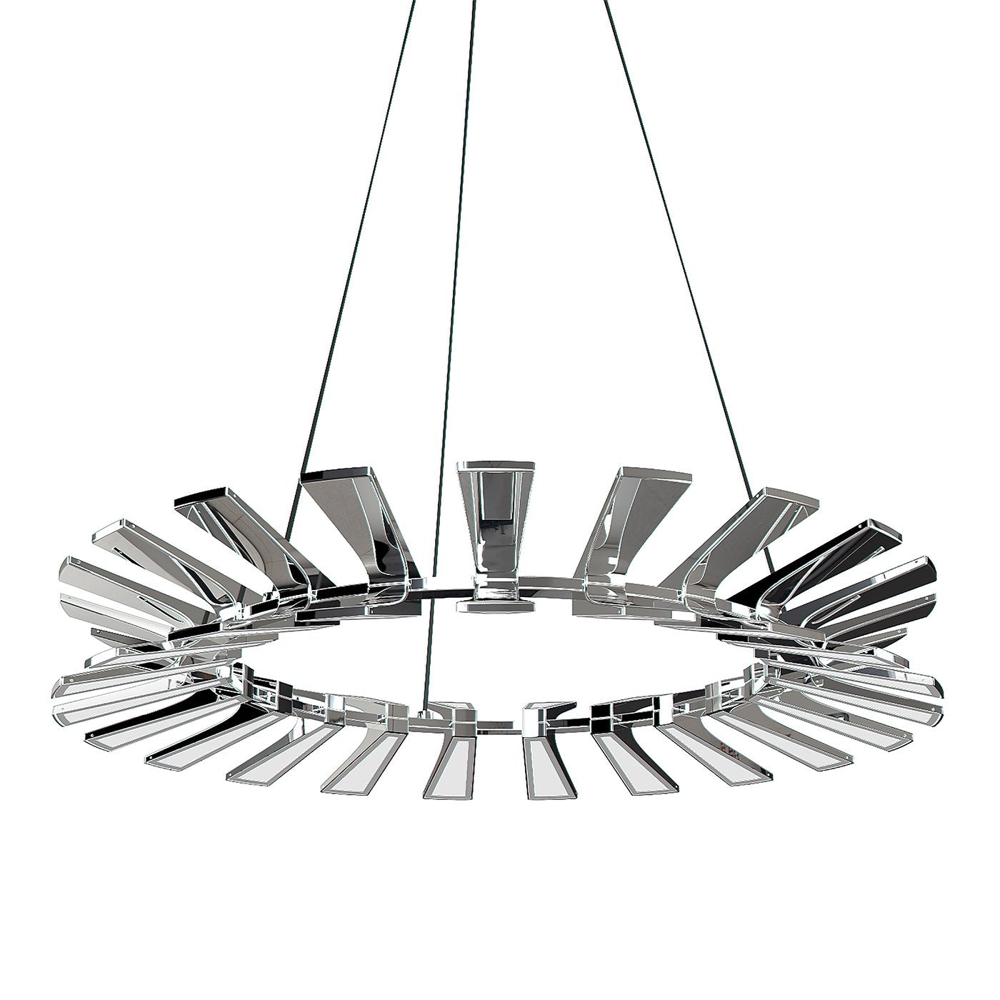 Wedge 36" Chandelier - Polished Chrome