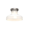 Westlake 11-in Brushed Nickel/Glossy Opal Glass 1 Light Flush Mount