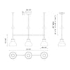 Westlake 34-in Brushed Nickel/Glossy Opal Glass 3 Lights Linear Pendant