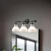 Westlake 22-in Glossy Opal Glass/Matte Black 3 Lights Vanity