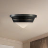 Willard 10-in Urban Bronze/Opal Matte Glass 1 Light Flush Mount