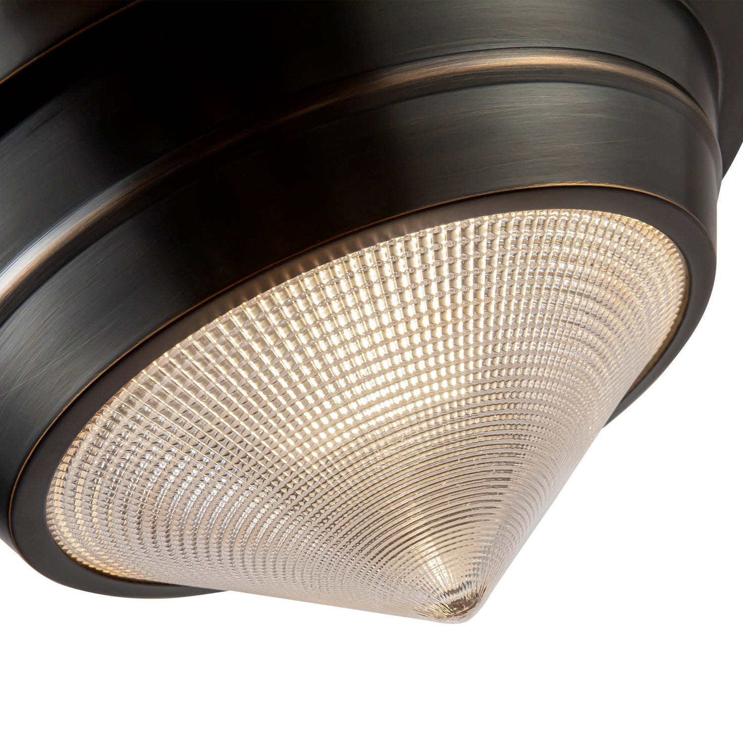 Willard 10-in Urban Bronze/Prismatic Glass 1 Light Flush Mount