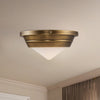 Willard 10-in Vintage Brass/Opal Matte Glass 1 Light Flush Mount