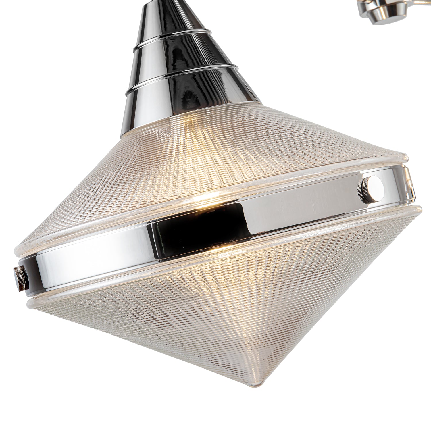 Willard 41-in Polished Nickel/Prismatic Glass 2 Lights Linear Pendant
