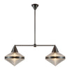 Willard 41-in Urban Bronze/Prismatic Glass 2 Lights Linear Pendant