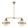 Willard 41-in Vintage Brass/Opal Matte Glass 2 Lights Linear Pendant