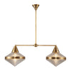 Willard 41-in Vintage Brass/Prismatic Glass 2 Lights Linear Pendant