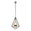 Willard 22-in Polished Nickel/Prismatic Glass 1 Light Pendant