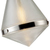 Willard 22-in Polished Nickel/Prismatic Glass 1 Light Pendant