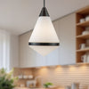 Willard 22-in Urban Bronze/Opal Matte Glass 1 Light Pendant