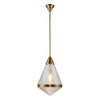 Willard 22-in Vintage Brass/Prismatic Glass 1 Light Pendant